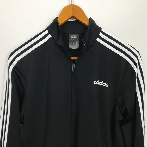 adidas Other - Adidas Men Black White Striped M Full Zip Jacket